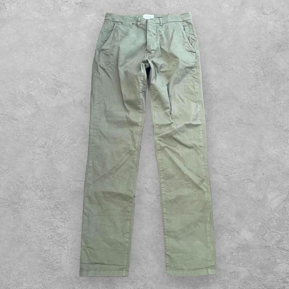 Octobre Editions Mens Chino Pants Olive 29 Cotton Twill Slim Quiet Luxury